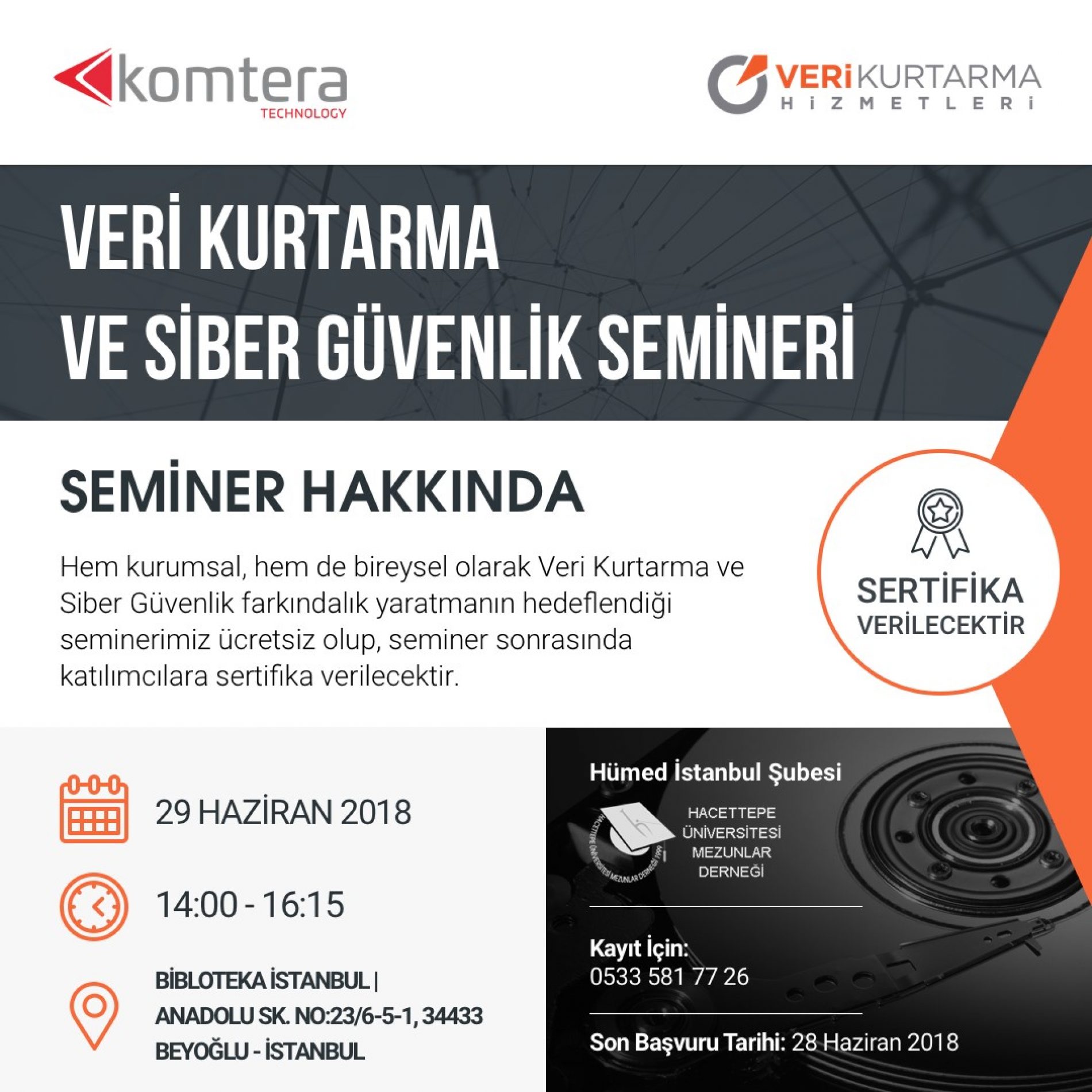 VERİ KURTARMA ve SİBER GÜVENLİK SEMİNERİ