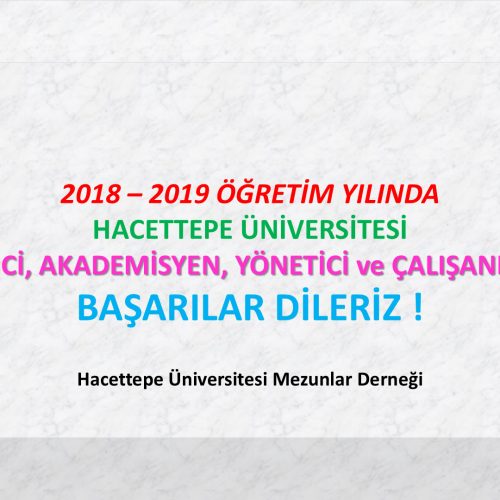 2018 – 2019 Öğretim Yılında Başarılar Dileriz
