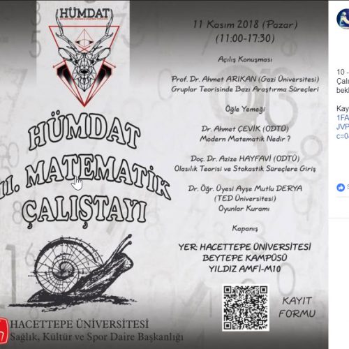 HÜMDAT II. Matematik Çalıştayı 10-11 Kasım 2018 – Beytepe