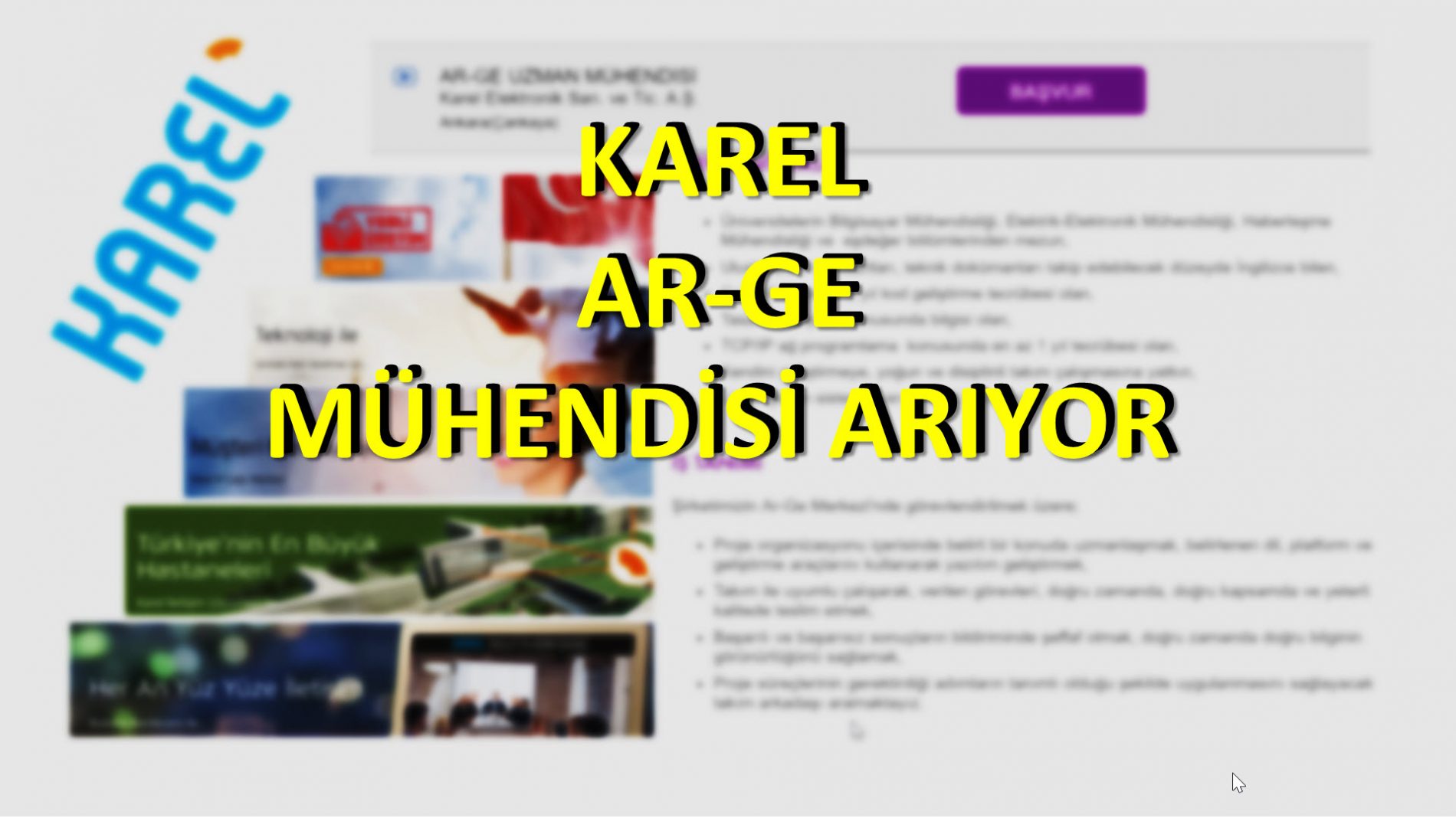 KAREL Elektronik AŞ – AR-GE Uzman Mühendisi Arıyor