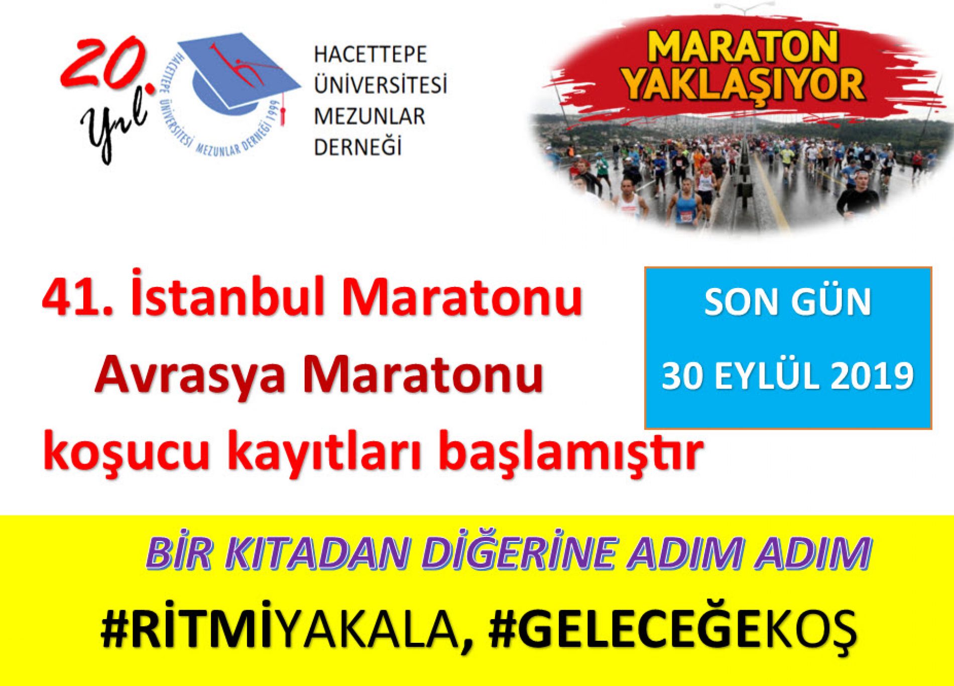 AVRASYA MARATONU için KOŞUCU KAYITLARINDA SON GÜNLER