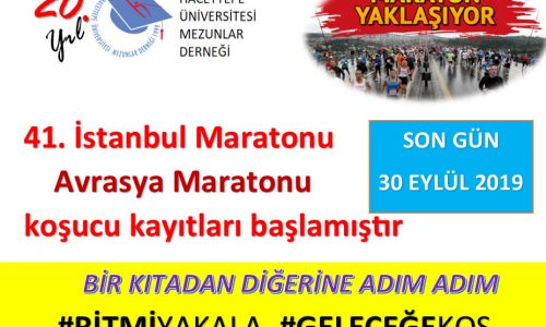 AVRASYA MARATONU için KOŞUCU KAYITLARINDA SON GÜNLER