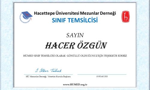 HACER ÖZGÜN Sınıf Temsilcisi Oldu