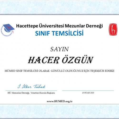 HACER ÖZGÜN Sınıf Temsilcisi Oldu