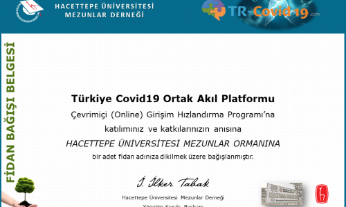 TR-Covid19 Ortak Akıl Platformuna Katılanlara Fidan Bağışı