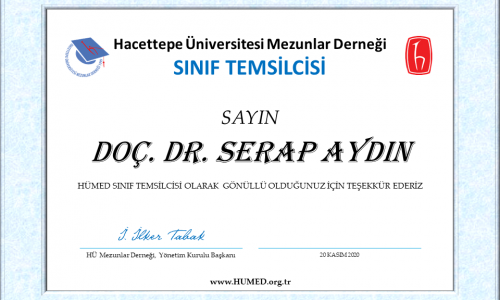 Doç. Dr. SERAP AYDIN Sınıf Temsilcisi Oldu