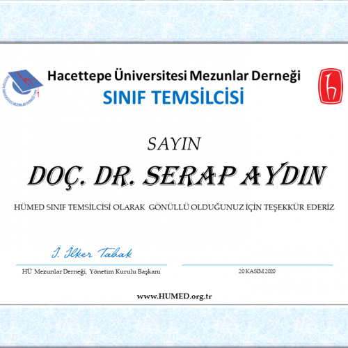 Doç. Dr. SERAP AYDIN Sınıf Temsilcisi Oldu