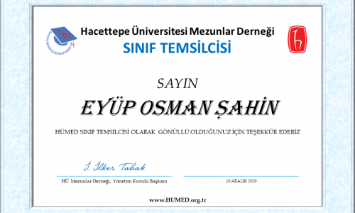 EYÜP OSMAN ŞAHİN Sınıf Temsilcisi Oldu