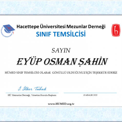 EYÜP OSMAN ŞAHİN Sınıf Temsilcisi Oldu