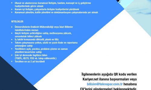 TEKNOPAR Endüstriyel Otomasyon A.Ş. çalışma arkadaşları arıyor