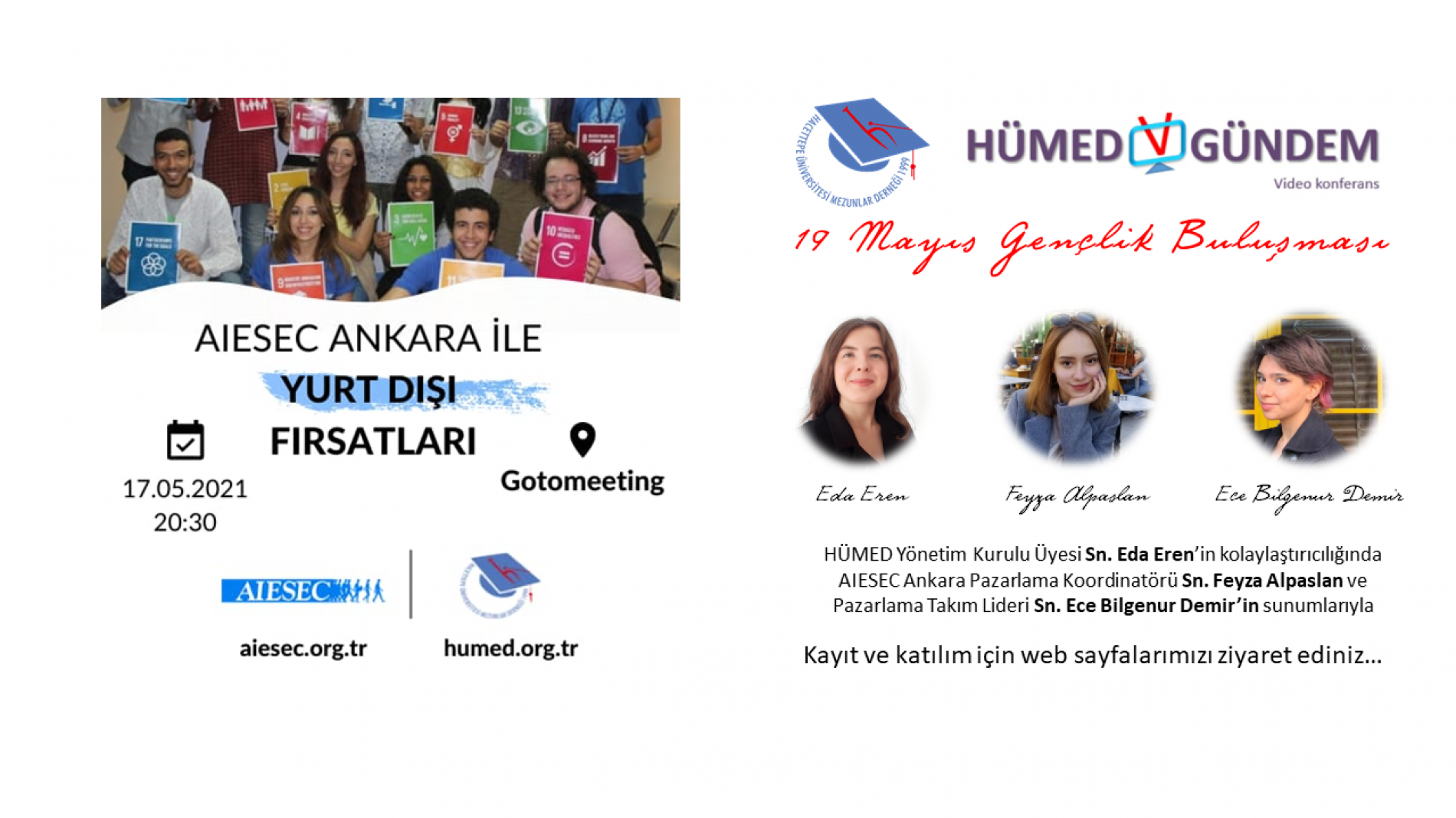 HUMED v-Gündem #11: AIESEC Ankara ile Yurt Dışı Fırsatları (19 Mayıs Gençlik Buluşması)