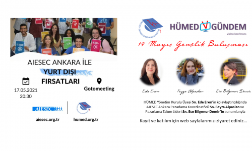 HUMED v-Gündem #11: AIESEC Ankara ile Yurt Dışı Fırsatları (19 Mayıs Gençlik Buluşması)