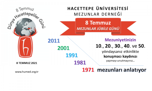 8 Temmuz Dünya Hacettepeliler Günü 2021 ** Mezunlar Jübile Günü **