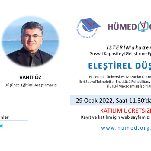 İSTERİMakademisi – HÜMED * Sosyal Kapasiteyi Geliştirme Etkinlikleri Dizisi : Eleştirel Düşünme