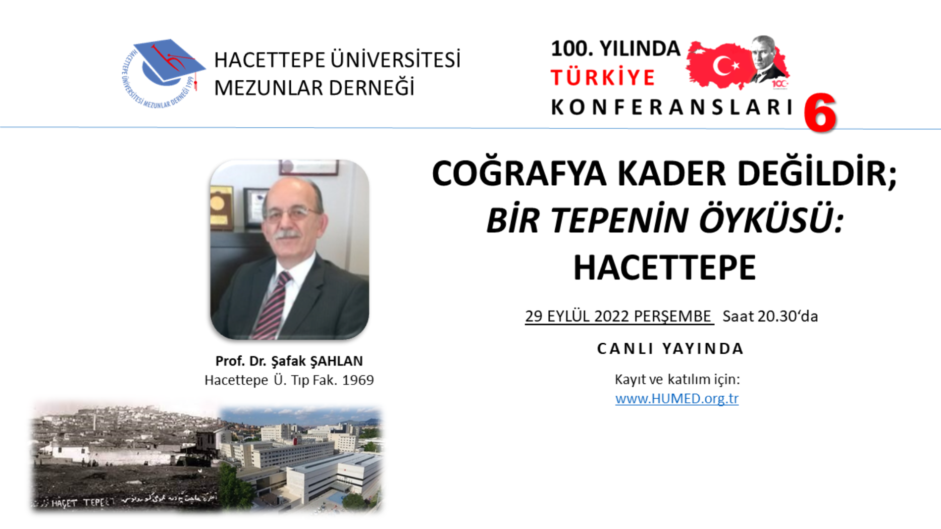 Yüzüncü Yılında Türkiye Konferansları #6 : Coğrafya Kader Değildir – Bir Tepenin Öyküsü: Hacettepe